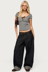 Emberly Striped Raglan Top