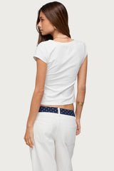 Penelopy Overlap V Neck Top