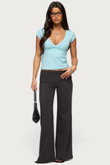 Penelopy Overlap V Neck Top