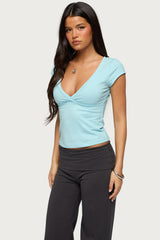 Penelopy Overlap V Neck Top