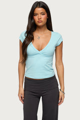 Penelopy Overlap V Neck Top