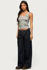 Edikted Girly Ribbed Tank Top
