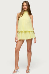 Kortney Chiffon High Neck Mini Dress