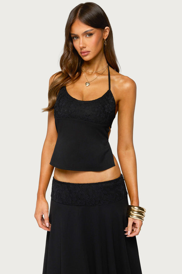 Evia Lacey Backless Halter Top view 1