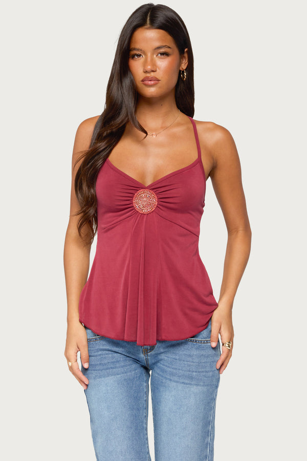 Kirstine Bead Patch Tank Top view 1