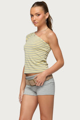 Eulia One Shoulder Striped Top