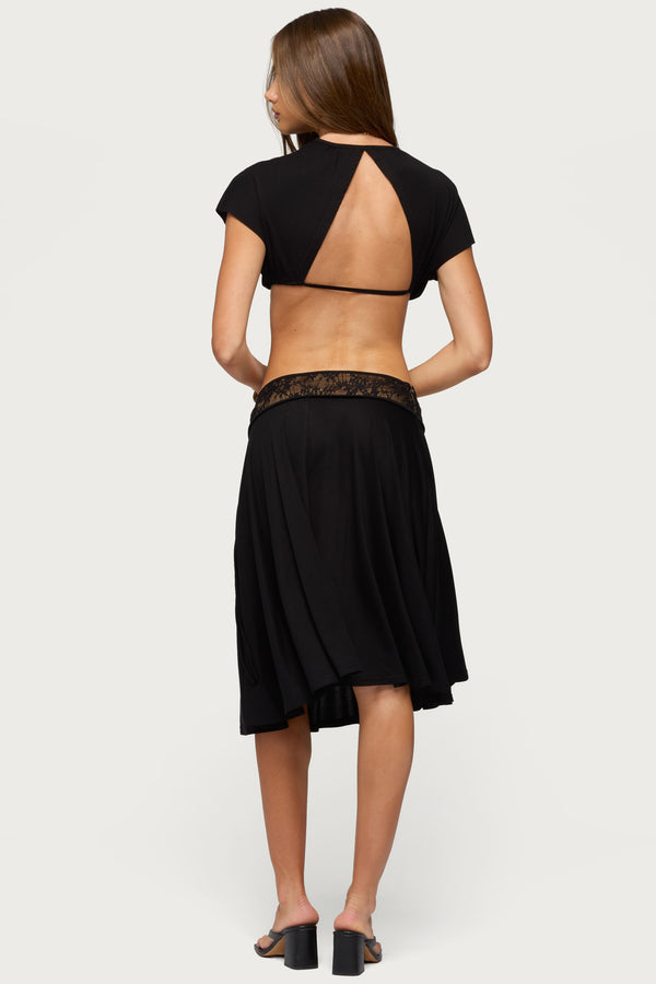 Kaylea Tie Front Backless Crop Top view 2