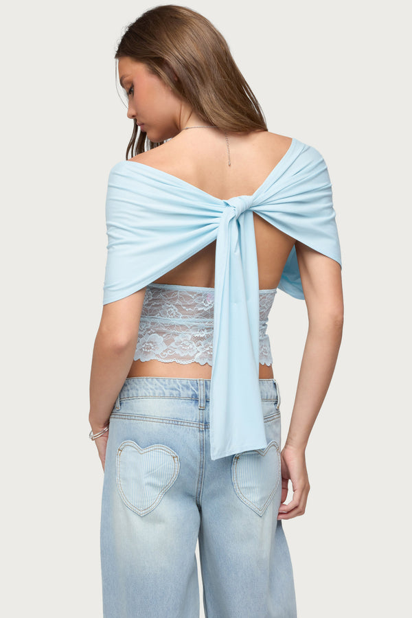 Eloria Lacey Flutter Tie Top view 1