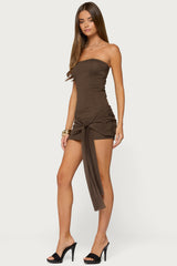 Natcha Strapless Mesh Corset Mini Dress