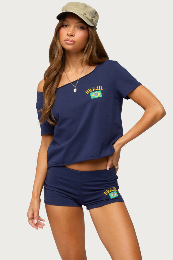 Brazilian Babe Off Shoulder T Shirt view 2