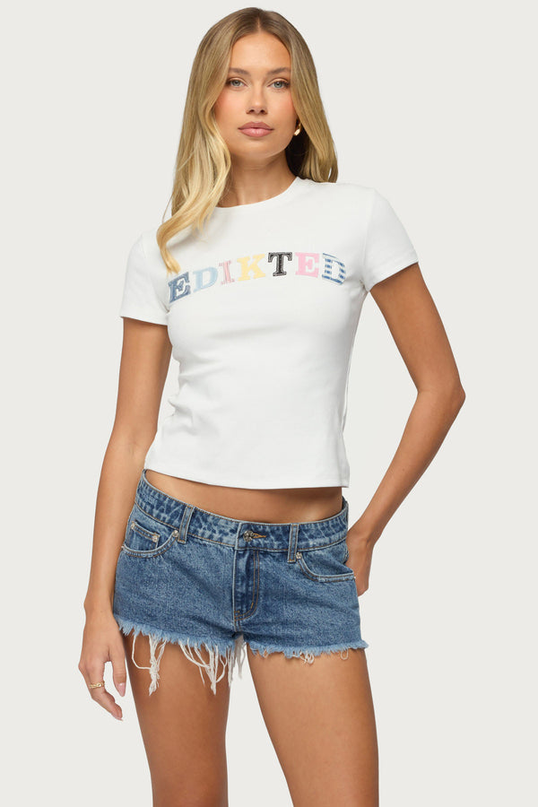 Edikted Patchwork Baby T Shirt view 1