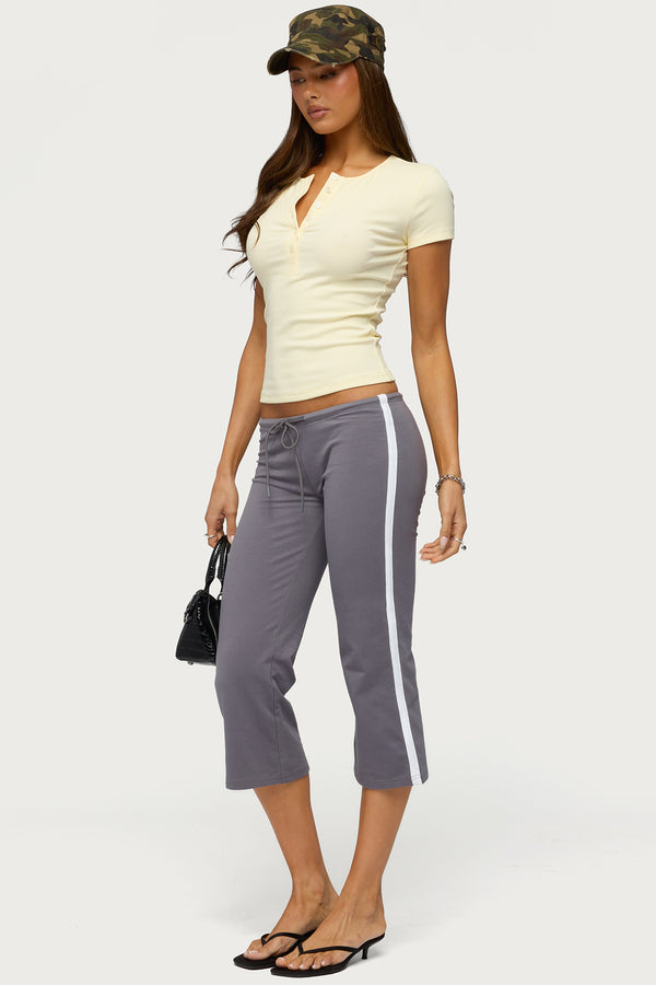 Milene Contrast French Terry Capri Pants view 1