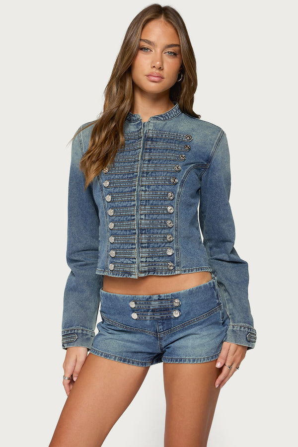 Jazzy Denim Napoleon Jacket view 1