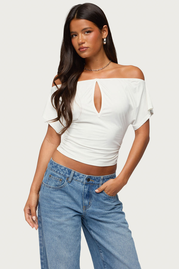 Hecate Off Shoulder Keyhole Top view 1