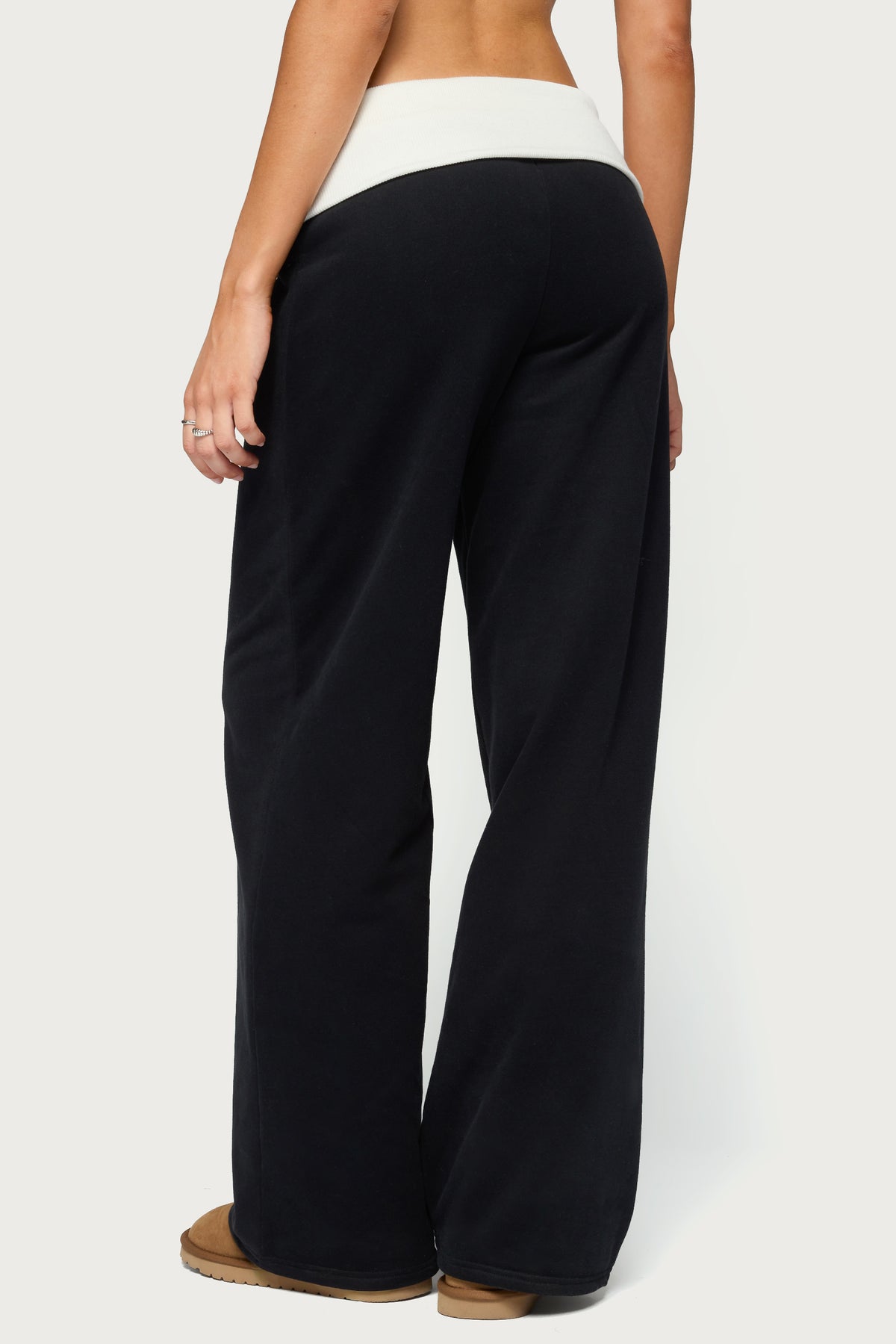 Idha Contrast Foldover Baggy Sweatpants