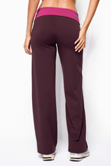 Dayna Contrast Foldover Straight Leg Pants