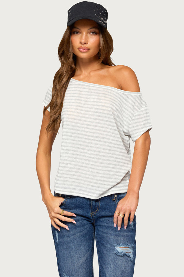 Chanelle Off Shoulder Striped Top view 1