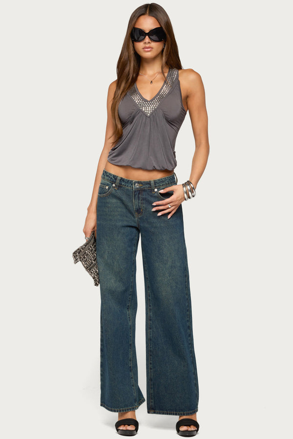 Brise Studded Draped Top view 2