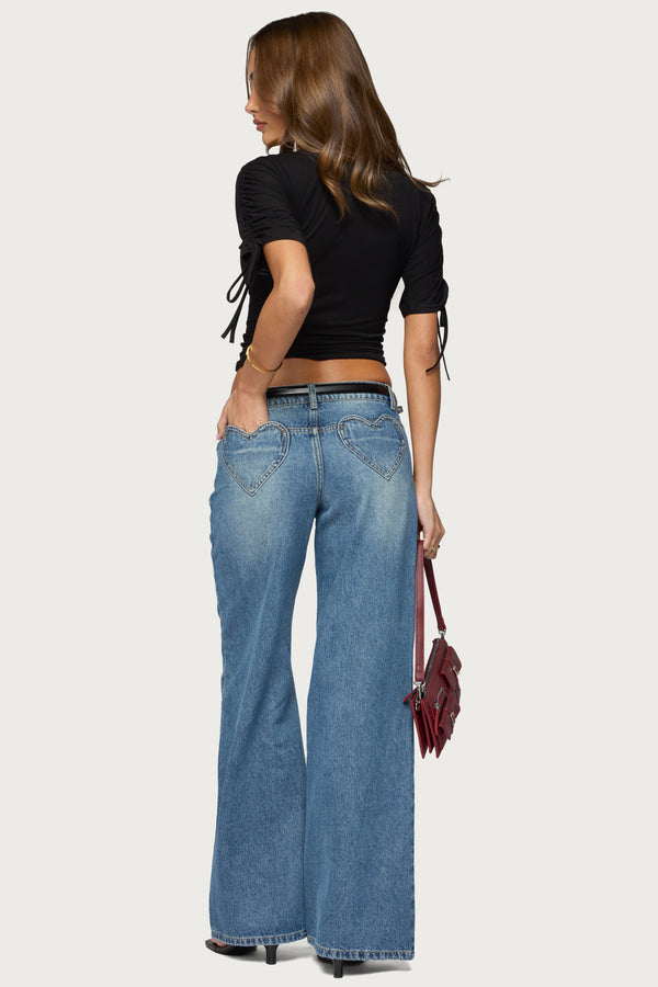 Casta Heart Low Rise Baggy Jeans view 1