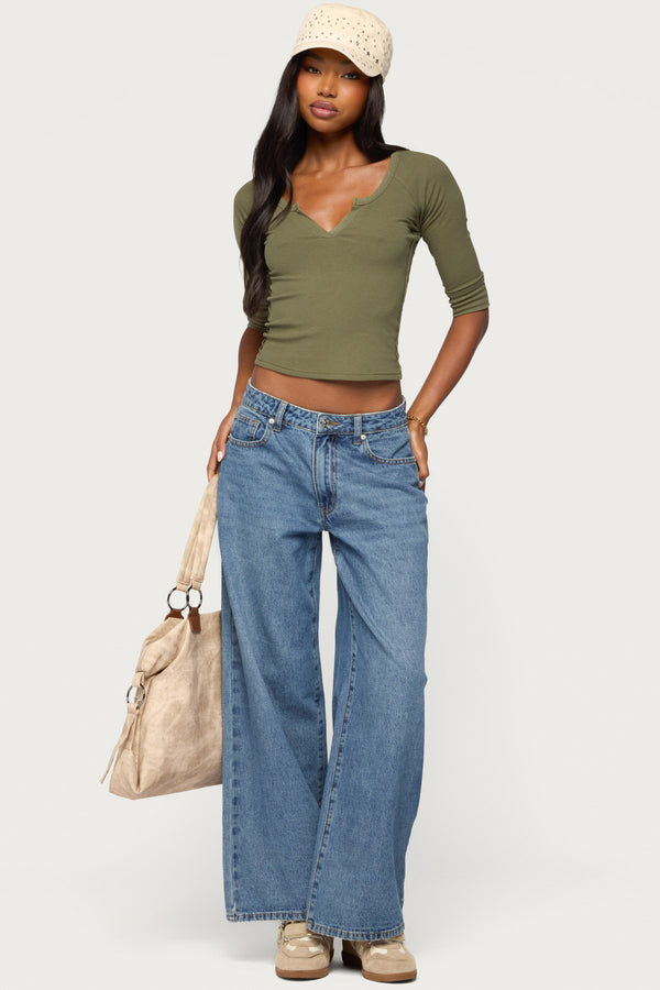 Parla Notch Scoop Neck Top view 2