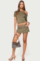 Feeva Backless Studded Off Shoulder Top