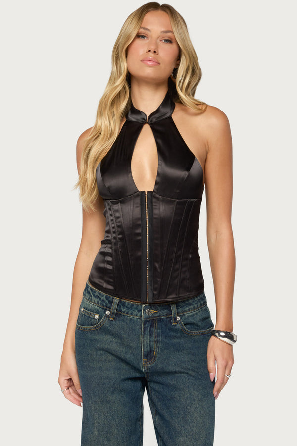 Yaeva Cutout Lace Up Corset view 2