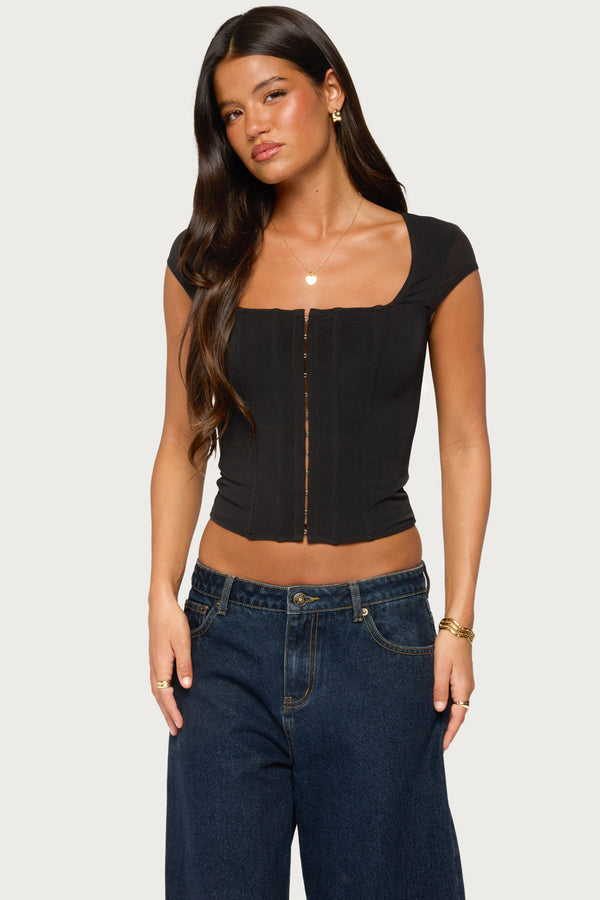 Airlie Hook & Eye Mesh Corset view 1