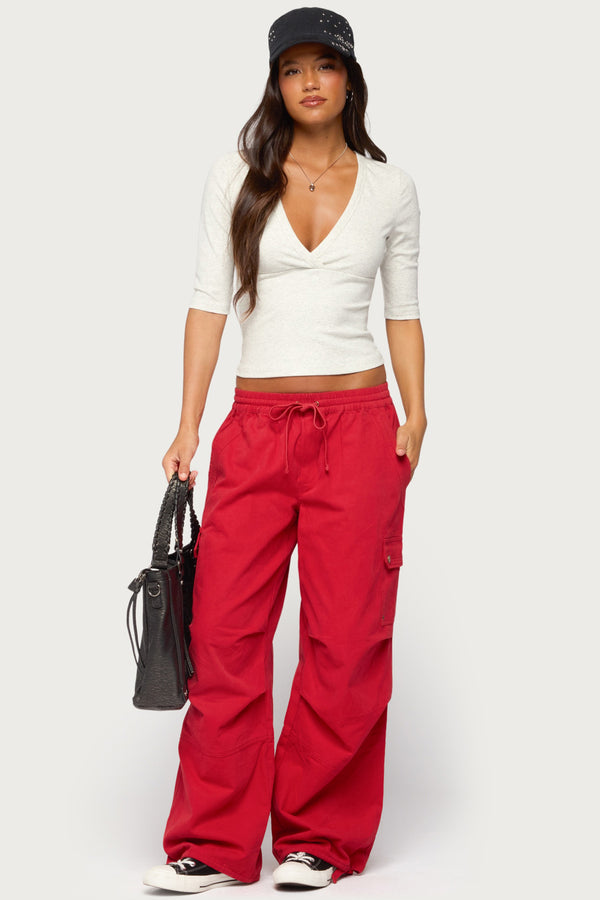 Garla V Neck Three-Quarter Sleeve Top view 2