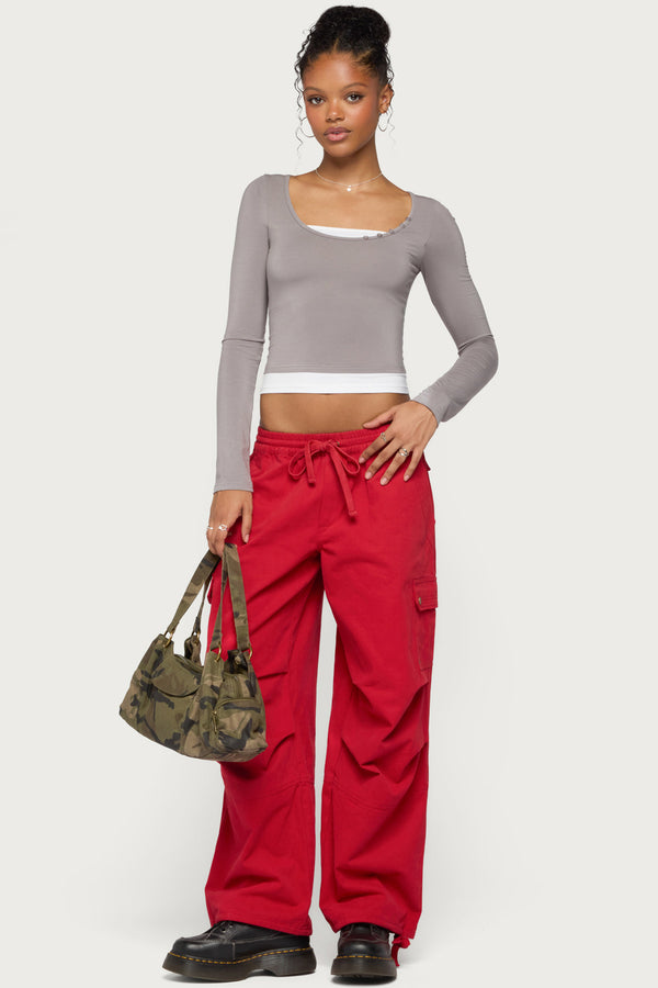 Maira Long Sleeve Constrast Layered Top view 2