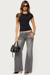 Uliz Sequin Low Rise Bootcut Jeans