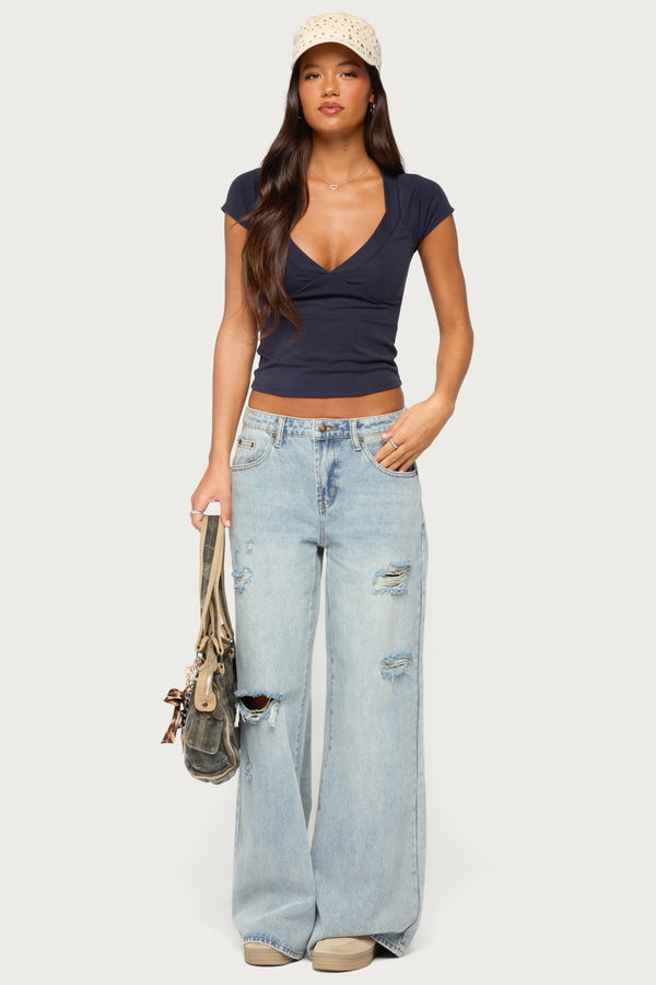 Docie V Neck Top view 2