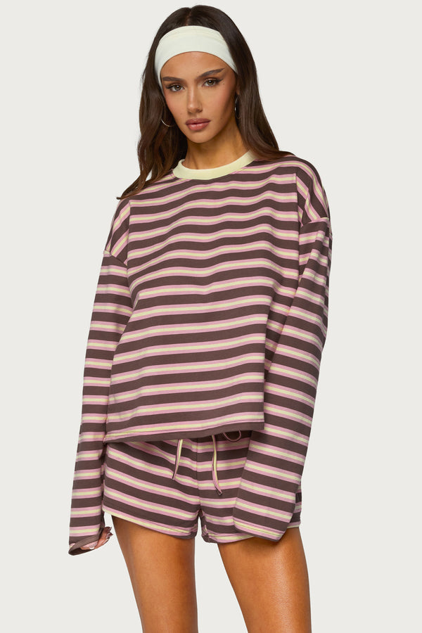 Blanchy Striped Long Sleeve Top view 1