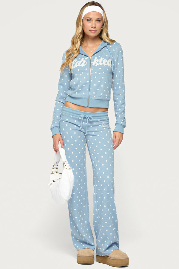 Dilly Polka Dot Waffle Hoodie view 2
