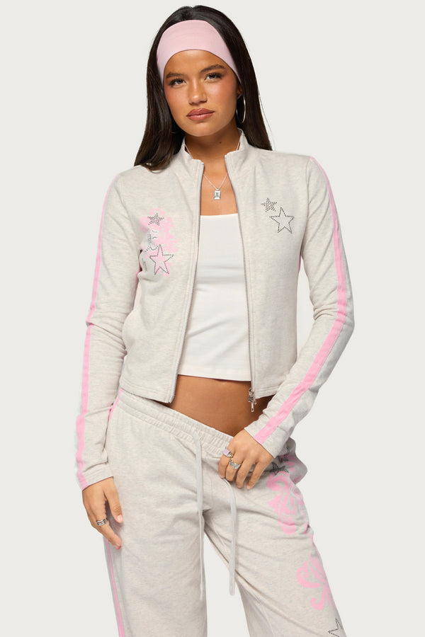 Starry Zip Up Long Sleeve Top view 1