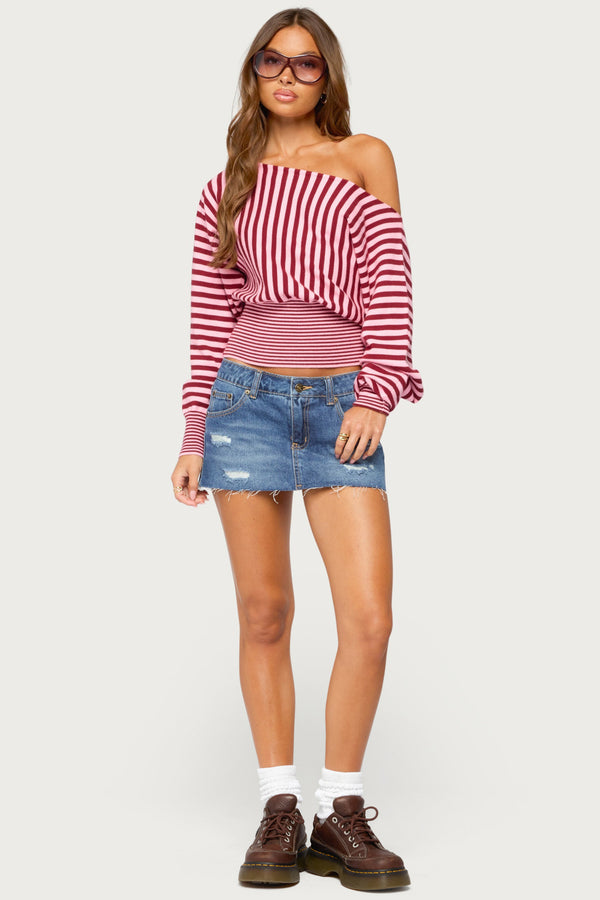 Brida Striped Off Shoulder Sweater view 2