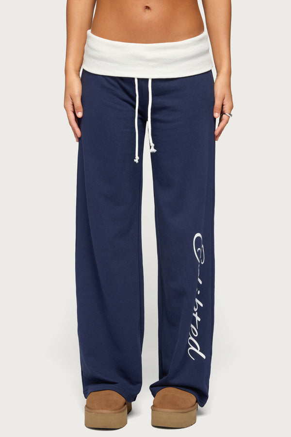 Edikted Contrast Foldover Sweatpants view 2