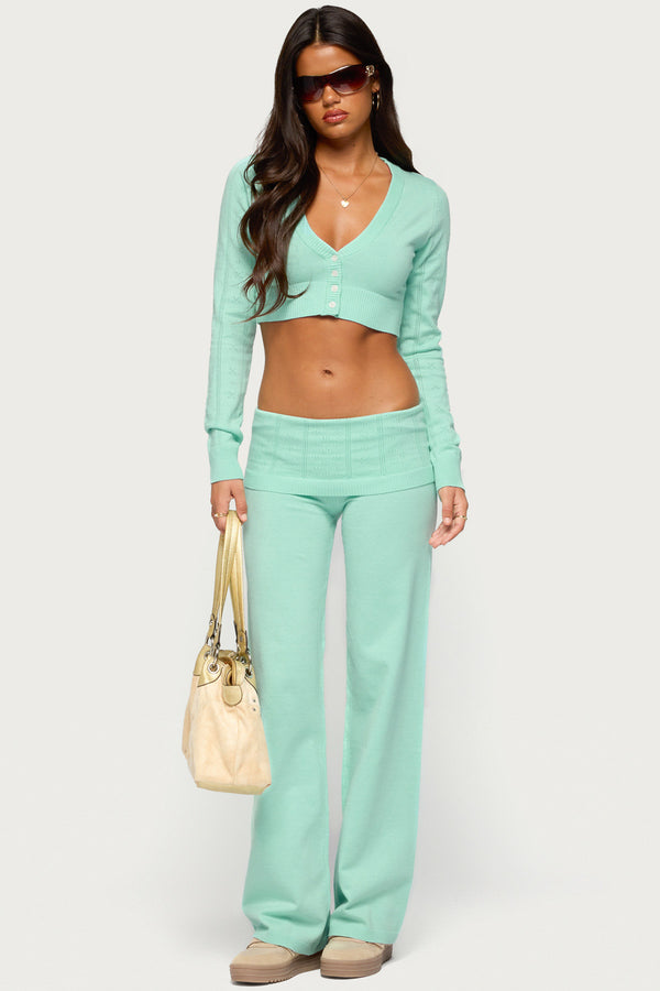 Wanel Pointelle Foldover Pants view 2