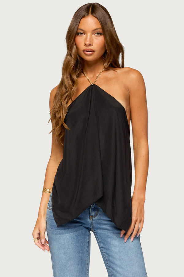 Elni Chain Backless Halter Top view 1