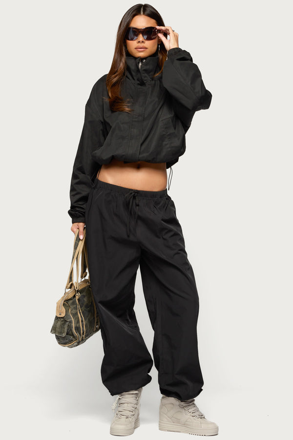 Corinne Nylon Oversized High Neck Jacket view 2