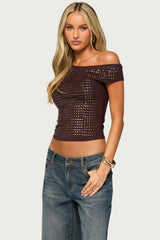 Odeth Studded Off Shoulder Top