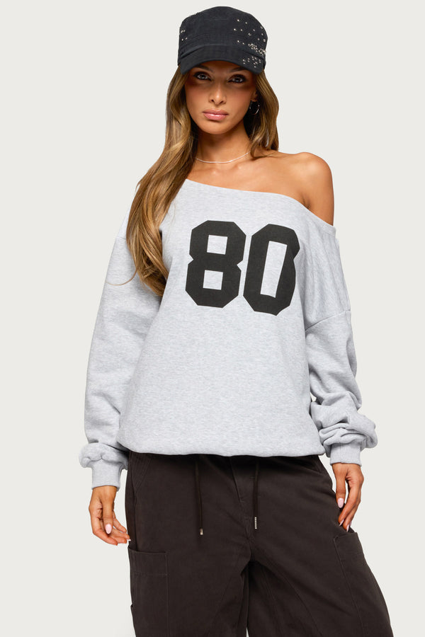 80 Girl Off Shoulder Sweatshirt view 1