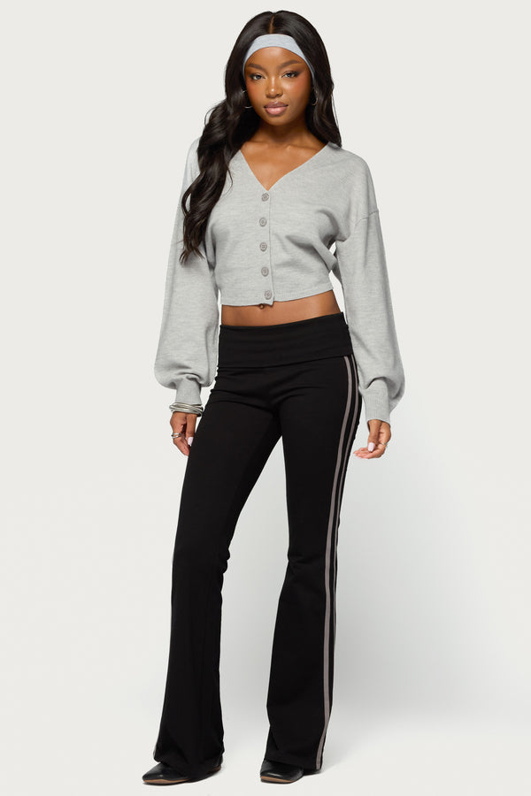 Jiara Balloon Sleeve V Neck Cardigan view 2