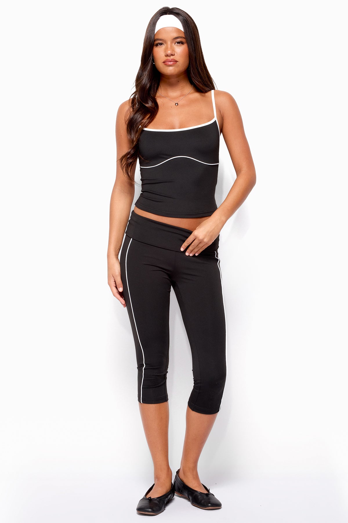 Halleigh Stripey Foldover Capri Pants
