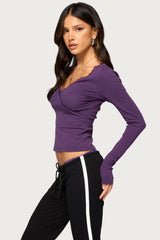 Ellyana Lacey Long Sleeve Top