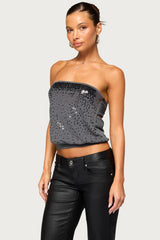 Cordie Strapless Sequin Top