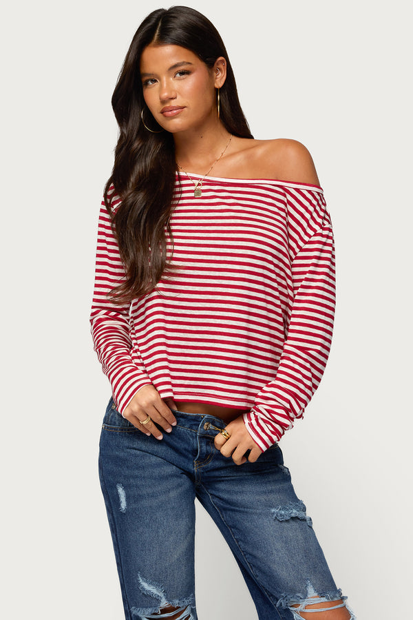 Kathee Striped Off Shoulder Top view 1