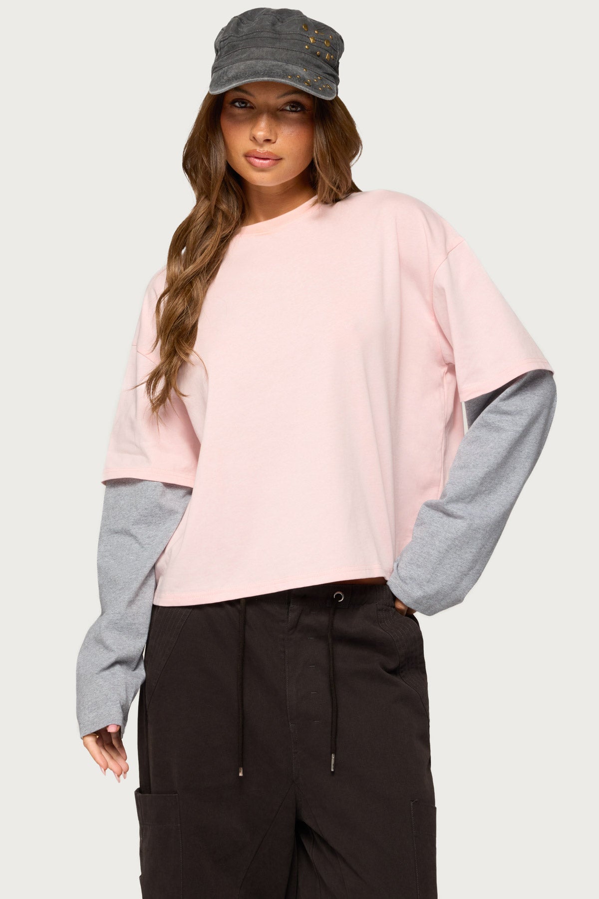 Priscillia Contrast Layered Top