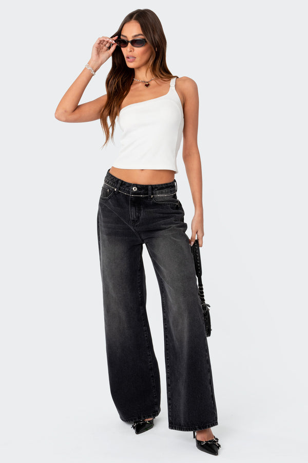 Braya Washed Low Rise Baggy Jeans view 1