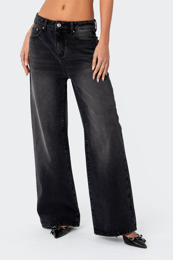 Braya Washed Low Rise Baggy Jeans view 2