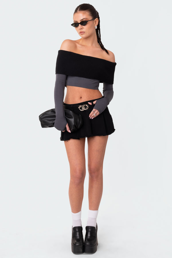 Alma Off Shoulder Half Knit Top view 2